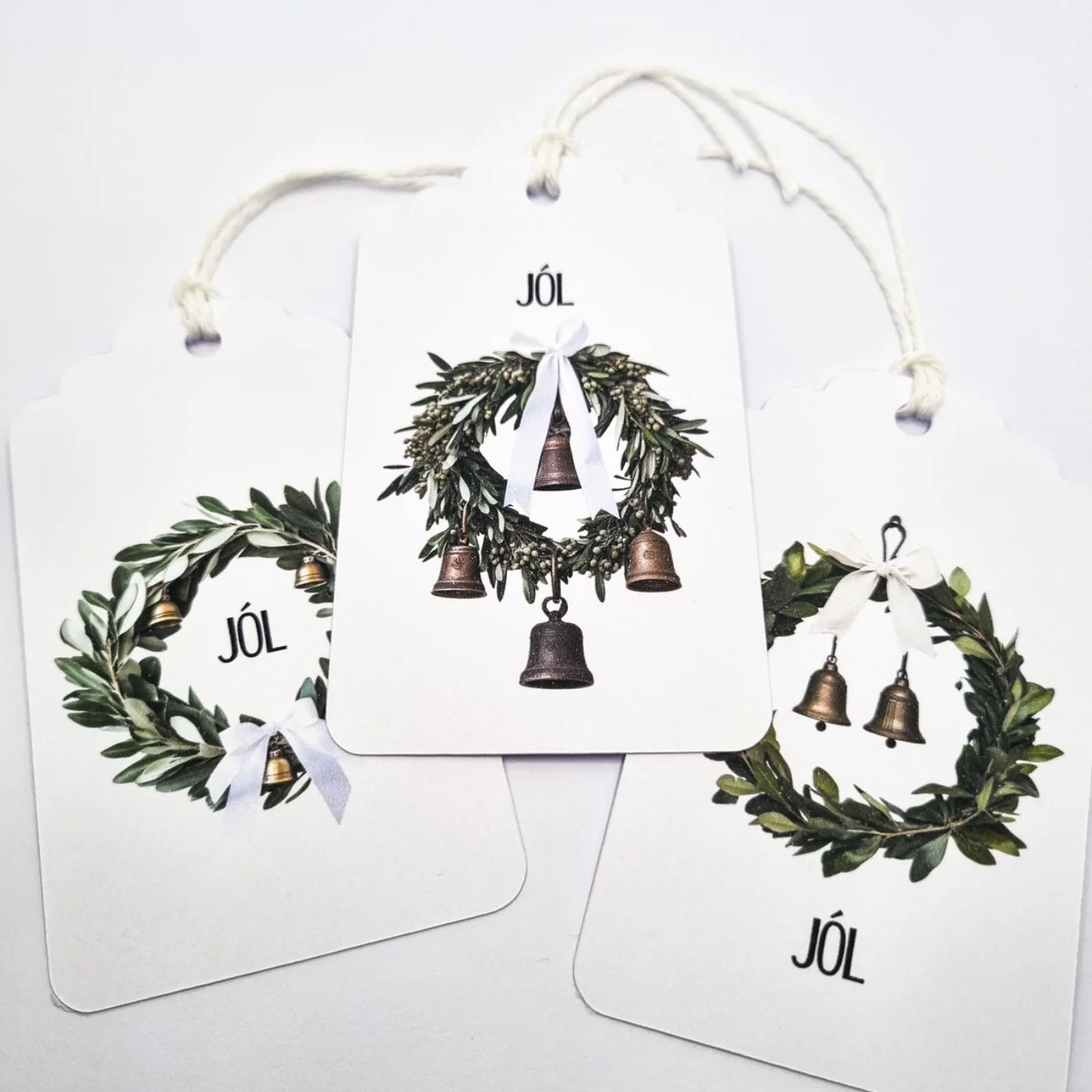 Jólamerkimiðar - Hátíðarkrans - 6 stk