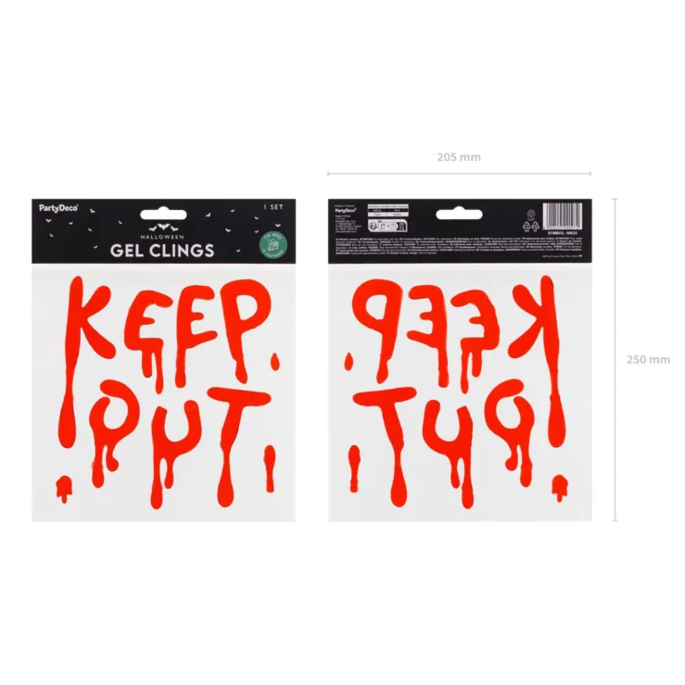 Límmiðar - Gel - KEEP OUT - 18 x 16 cm