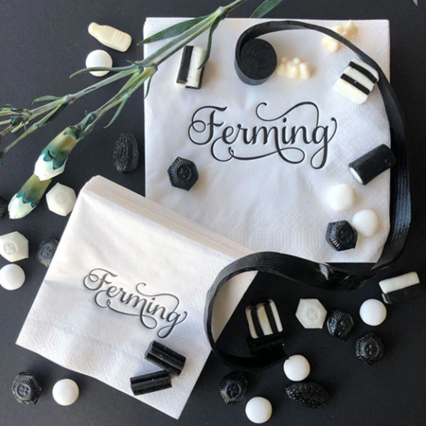 Servíettur - Ferming - Svart - 33 x 33cm - 20 stk