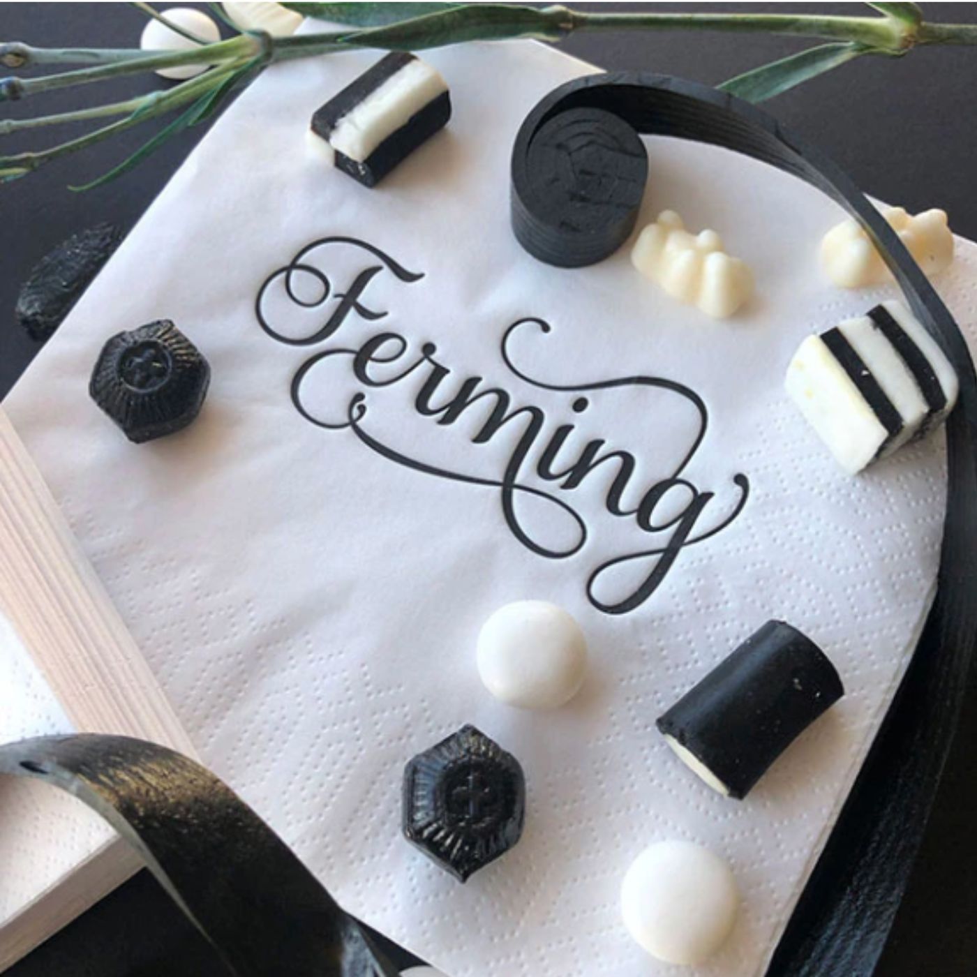 Servíettur - Ferming - Svart - 24 x 24cm - 20 stk