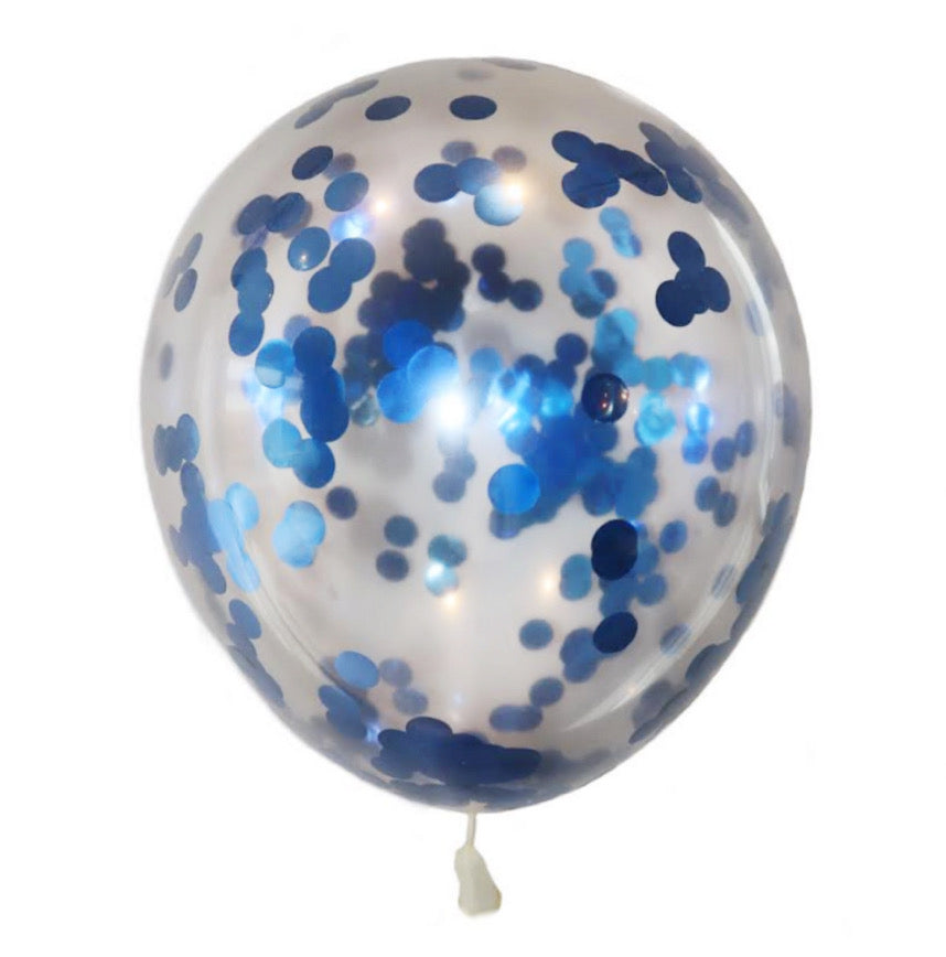 Latex blaðra - Blá confetti - 30cm