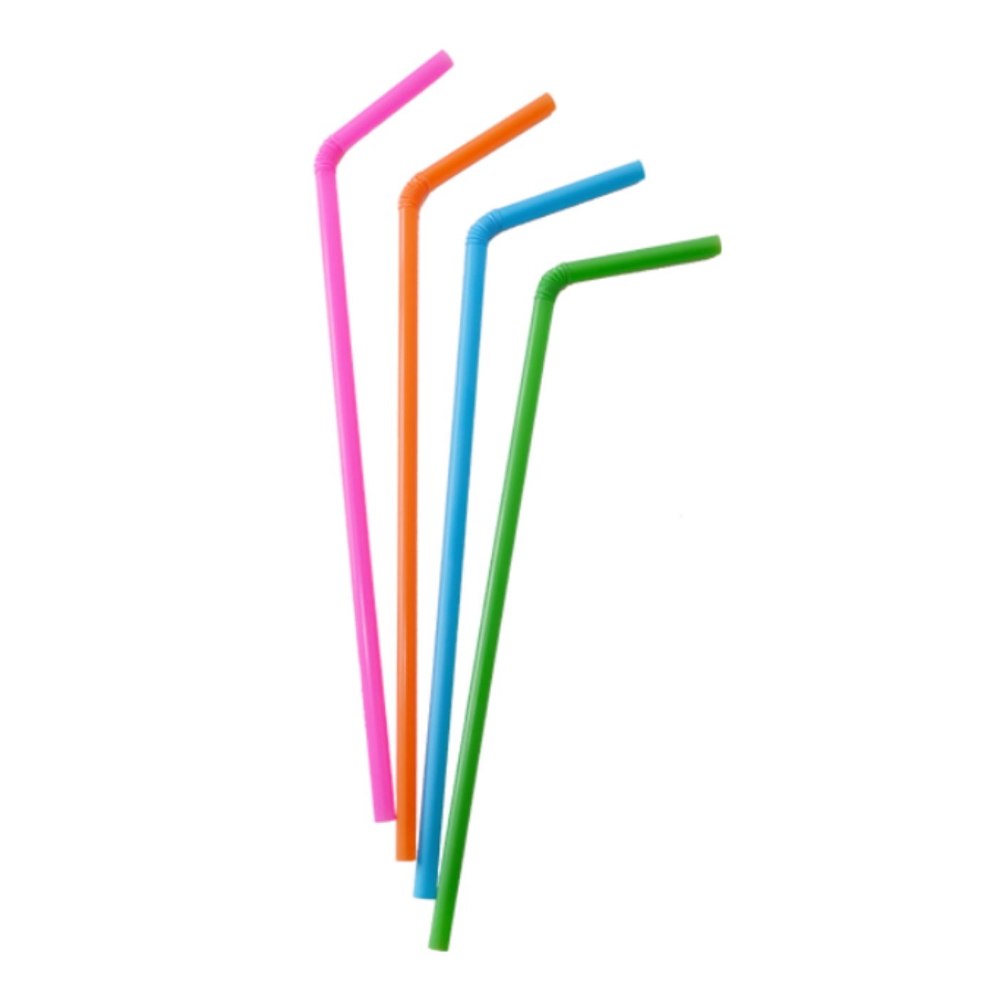 Drykkjarrör - Plast - Marglituð - 40 stk