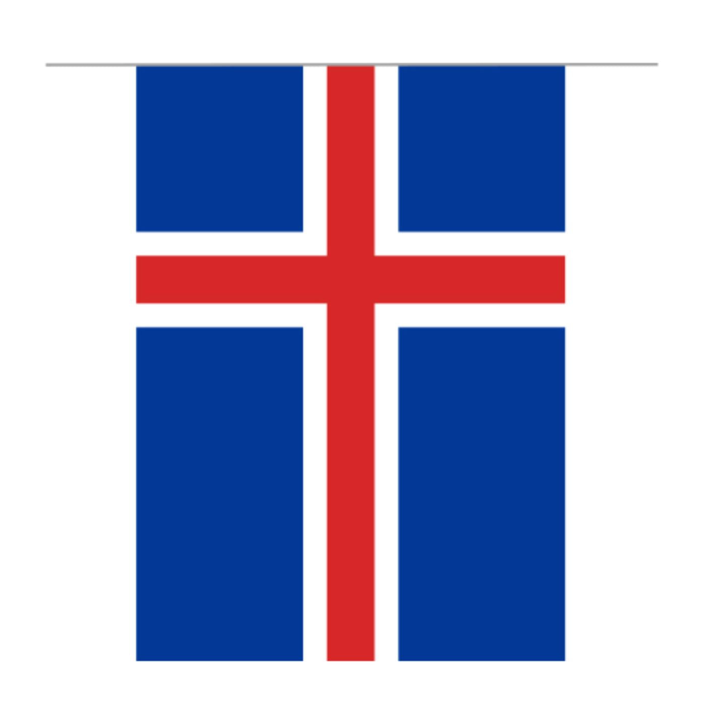 Fánalengja - 30 fánar - Ísland