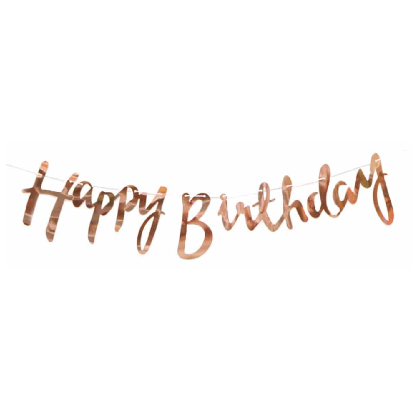 Skrautlengja - Happy Birthday - Rose Gold