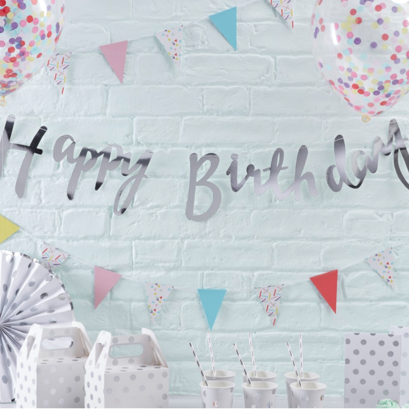 Skrautlengja - Happy Birthday - Silfur