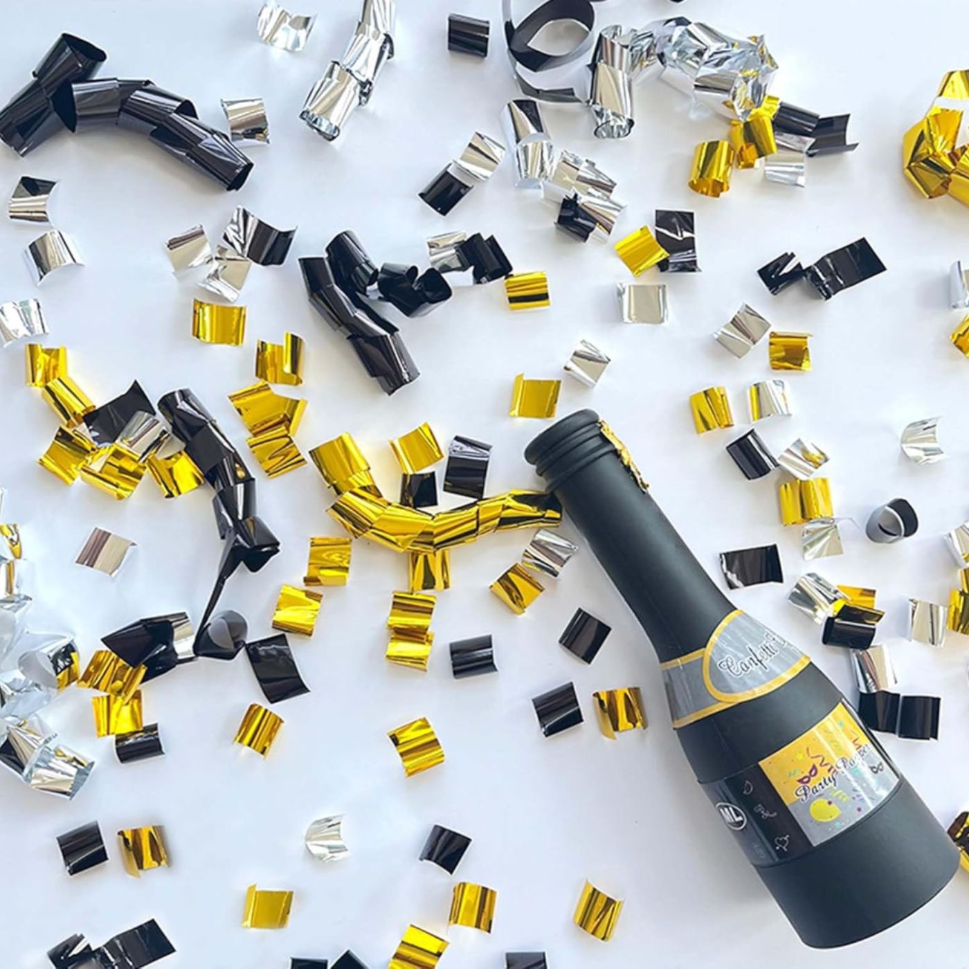 Confetti sprengja - Kampavínsflaska - Svört
