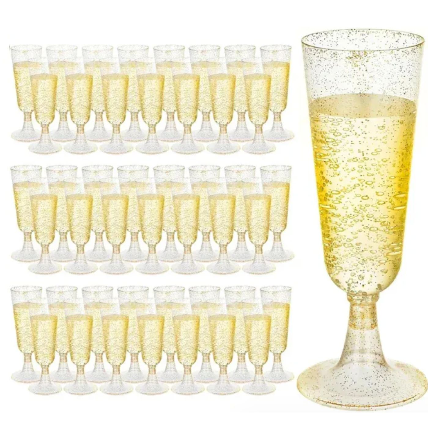 Plastglös - Gyllt glimmer - 25 stk - 150ml