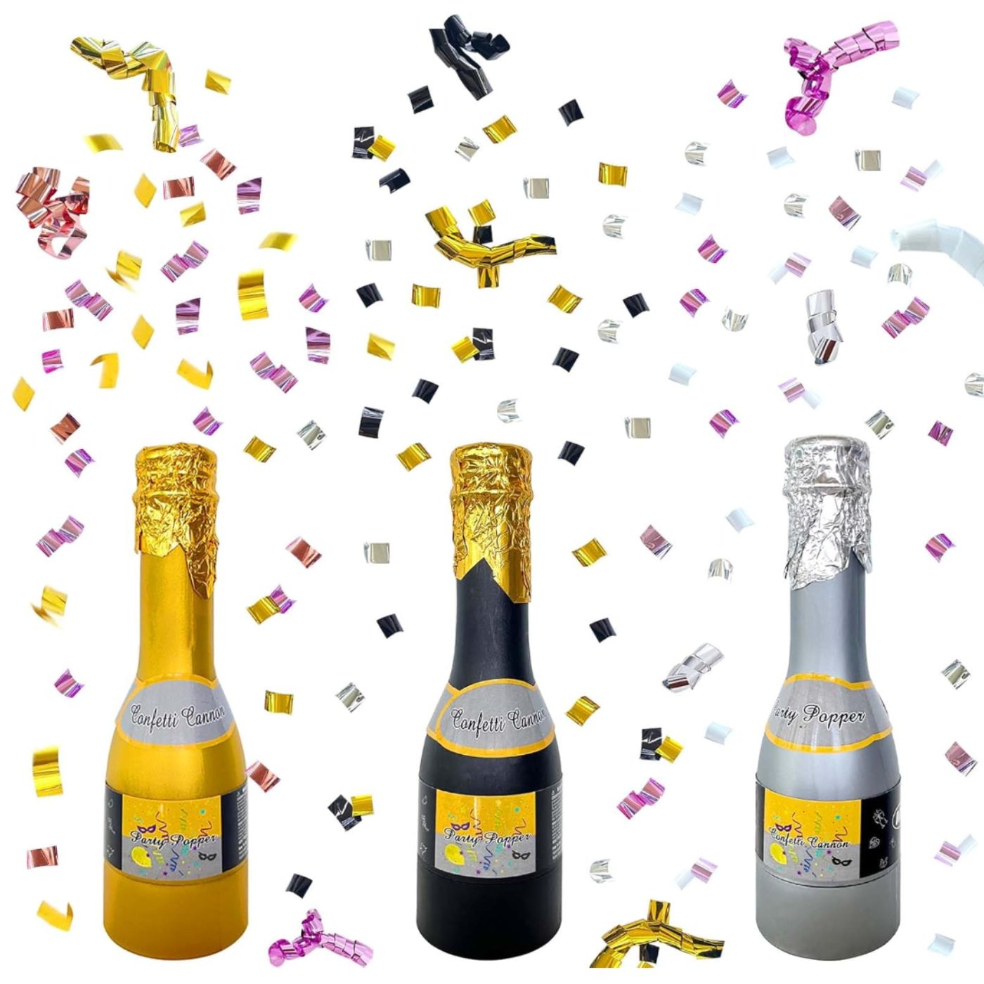 Confetti sprengja - Kampavínsflaska - Silfur