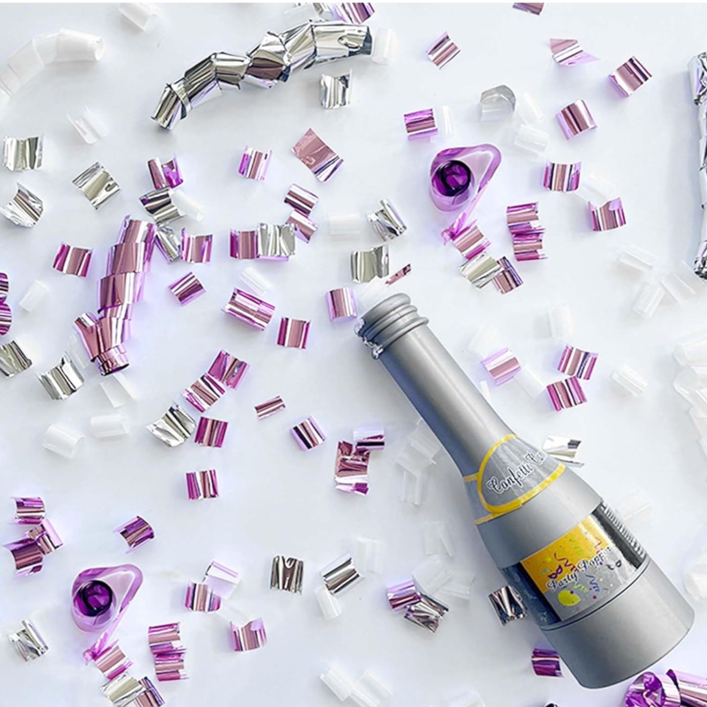 Confetti sprengja - Kampavínsflaska - Silfur