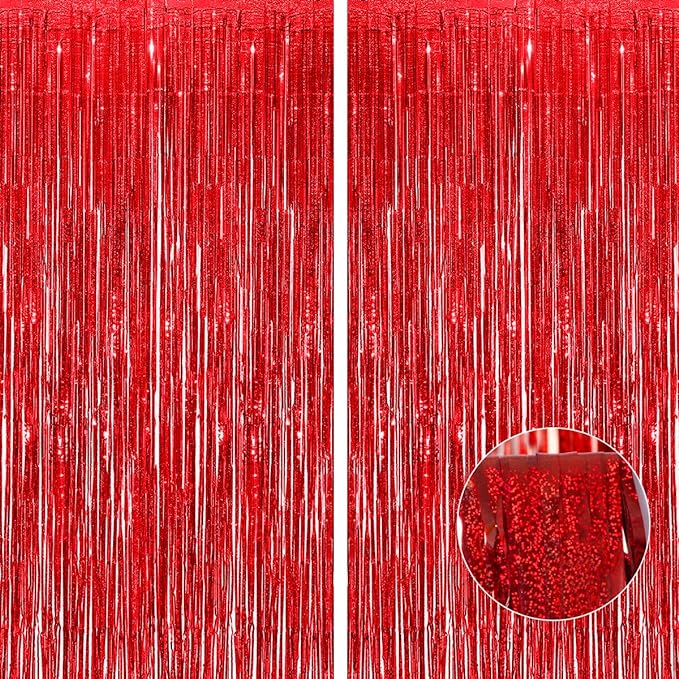 Partý bakgrunnur- Rauður glimmer - 1x2m