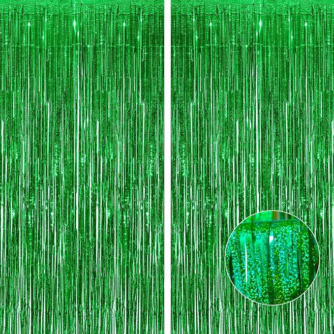 Partý bakgrunnur - Grænn glimmer - 1x2m