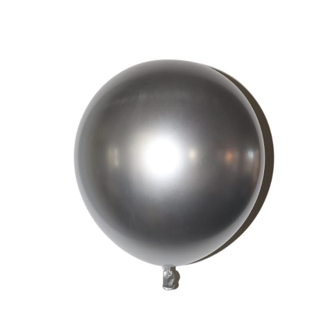 Latex blaðra - Króm - Silfur - 30 cm