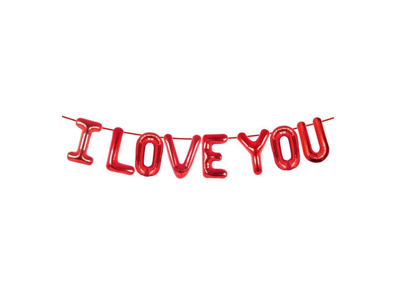 Blöðrulengja - I LOVE YOU lengja - rauð