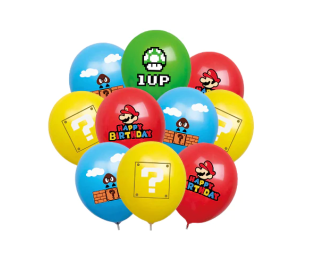 Latex blöðrur - Super Mario 1 - 10 stk