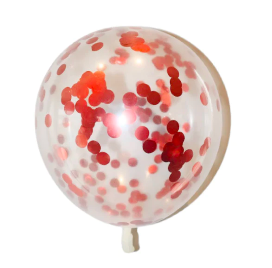 Latex blaðra - Rauð confetti - 30 cm