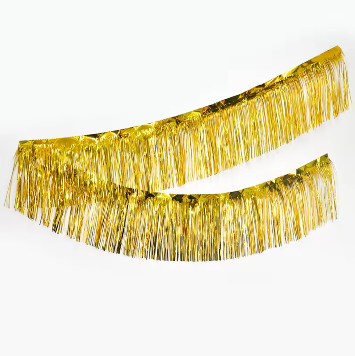 Partýgardína - Gylltar stuttar - 30cm x 3m
