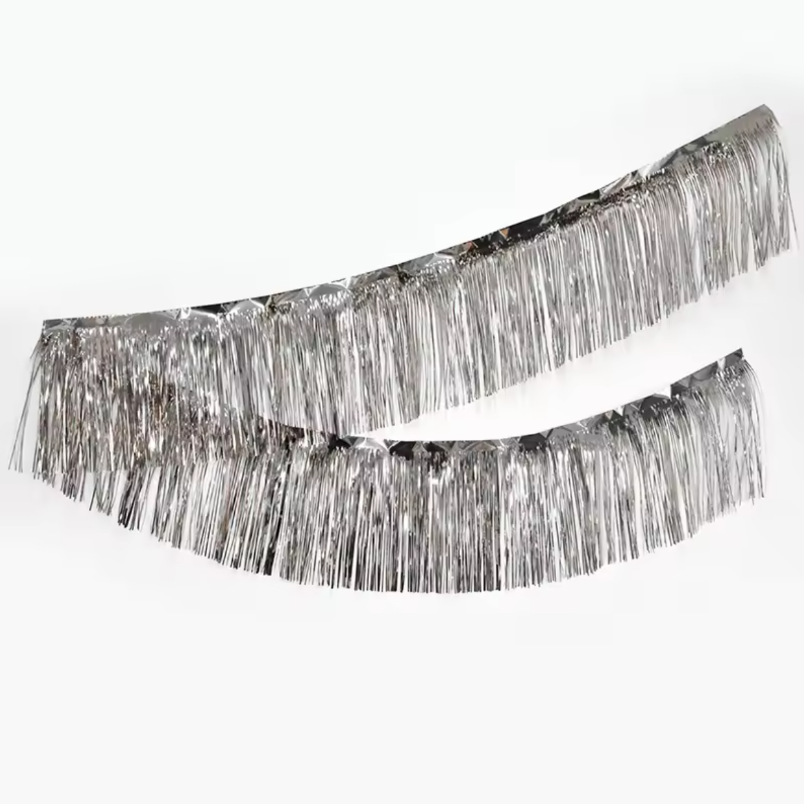 Partýgardína - Silfur stuttar - 30cm x 3m