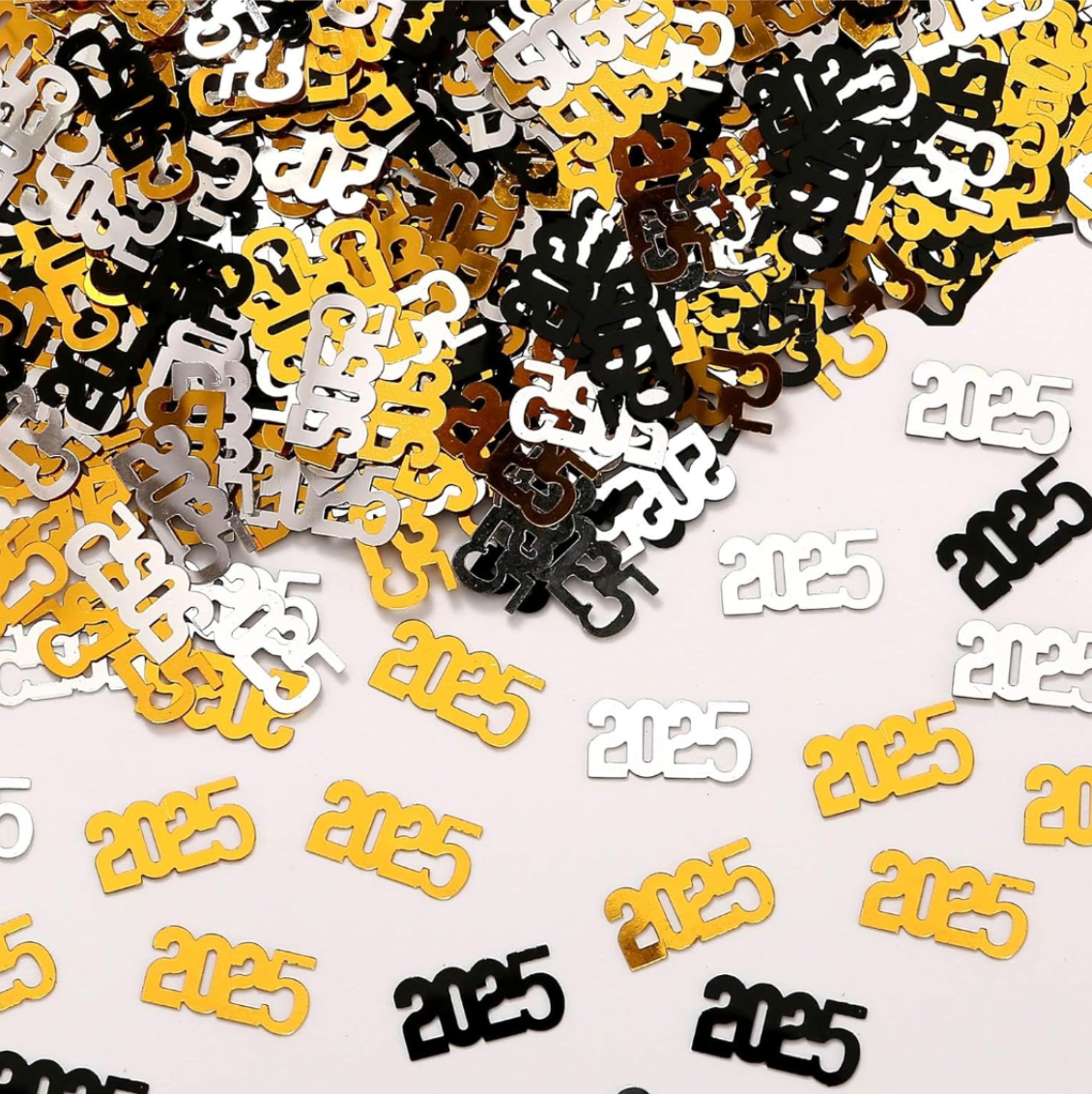 Confetti - Áramót 2025 - Gull silfur og svart