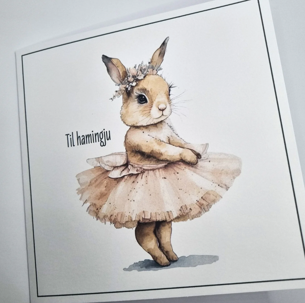 Kort - Kanínuballerína - Til hamingju