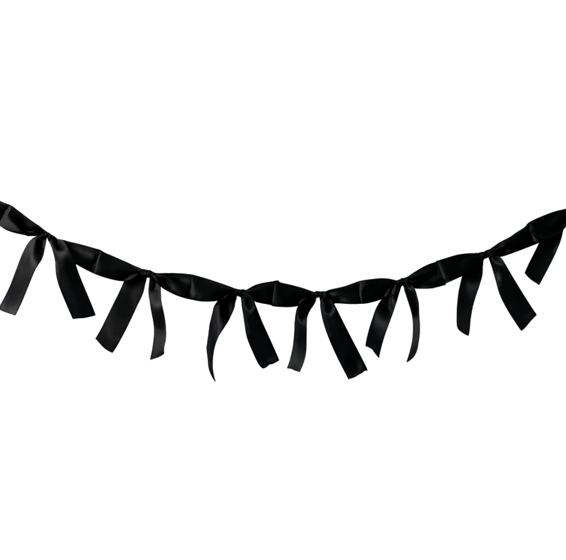 Satín slaufulengja - Svört - 1,7 m.