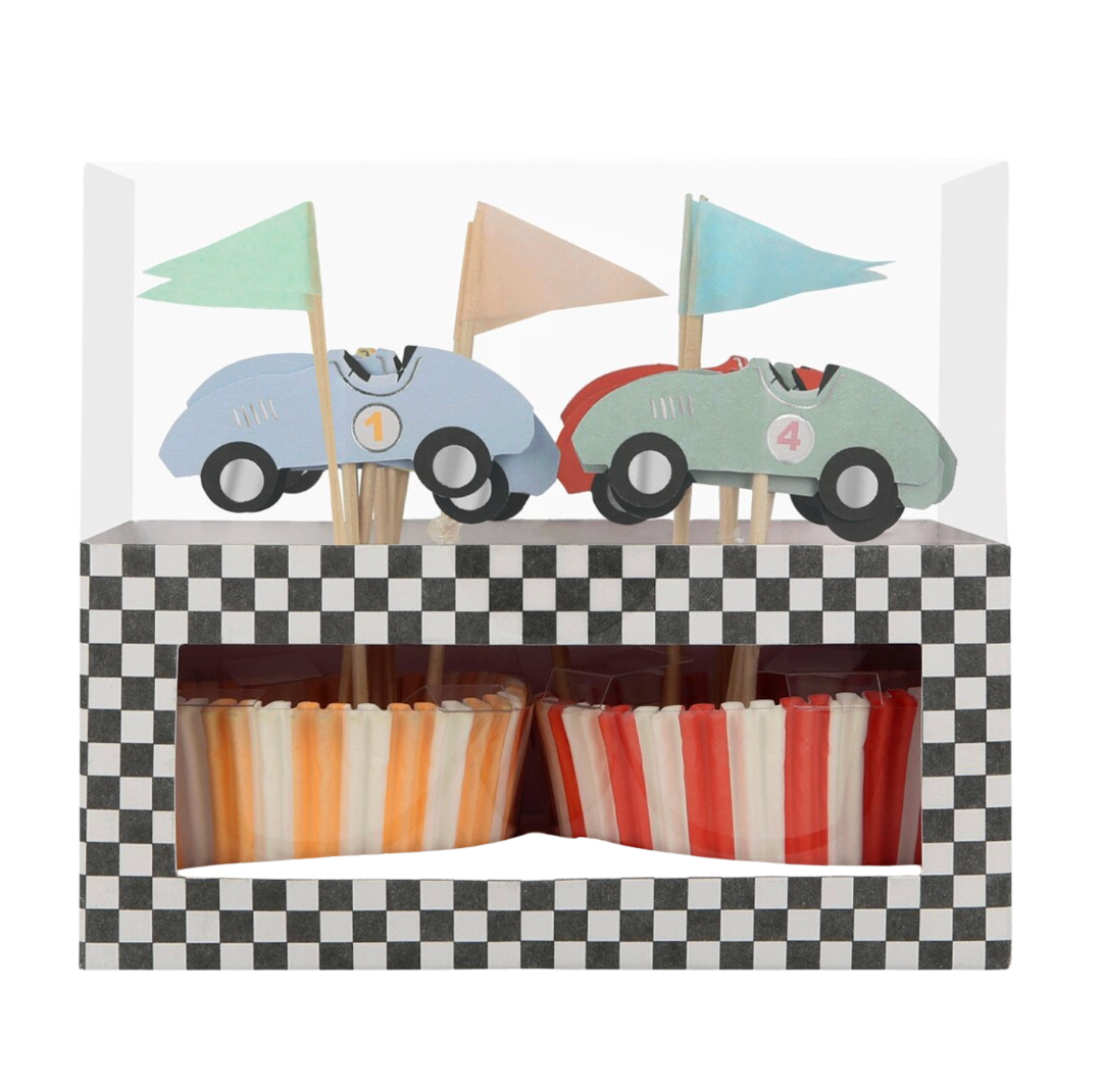 Bollakökusett - Kappasktursbílar (+ 24x kökutoppar)