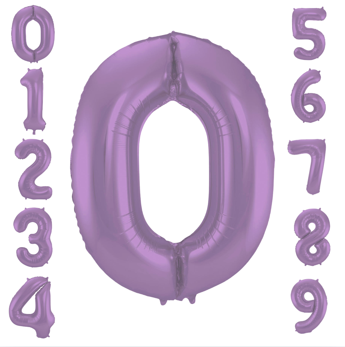 Álblöðrur - Tölustafir - Metalic fjólublár - 86 cm