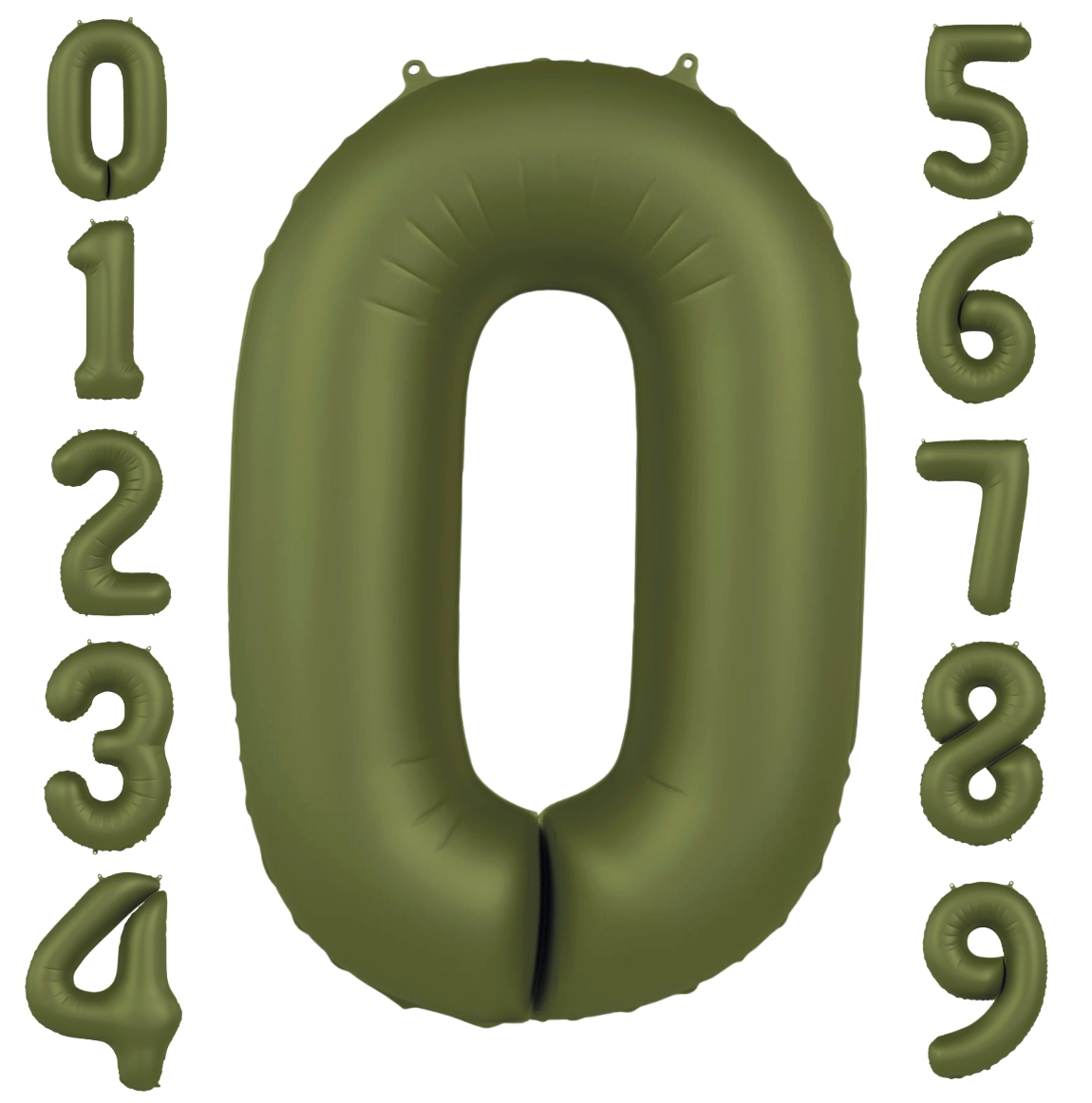 Álblöðrur - Tölustafir - Ólífu grænn - 86 cm