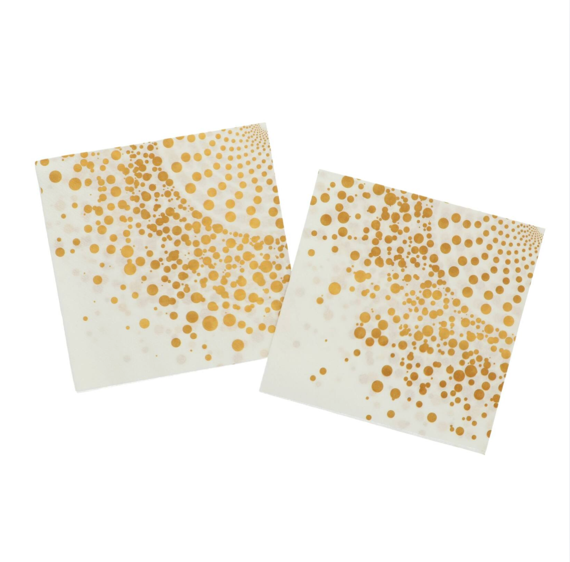 Servíettur - Gylltar og hvítar - 16 stk