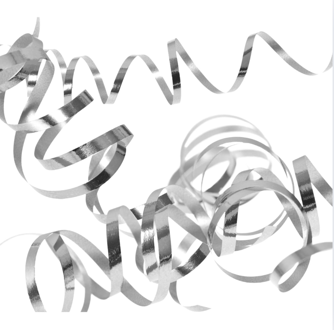 Paper streamers - Silfur - 3 stk