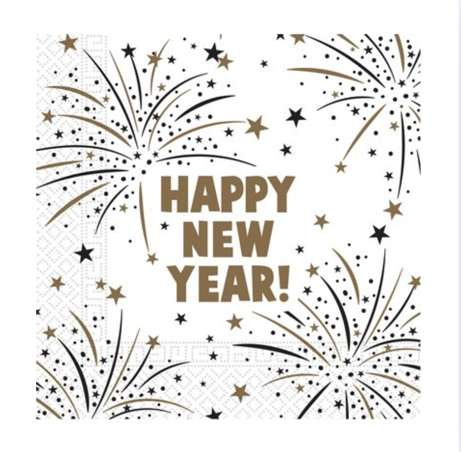 Servíettur - Happy new year og rakettur - 20 stk