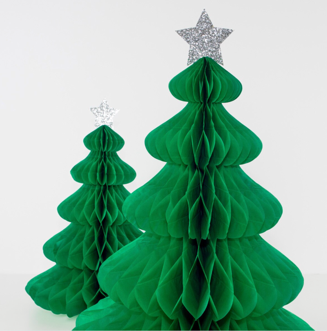 Hunangsbú - Jólatré með silfur stjörnu - 2 stk