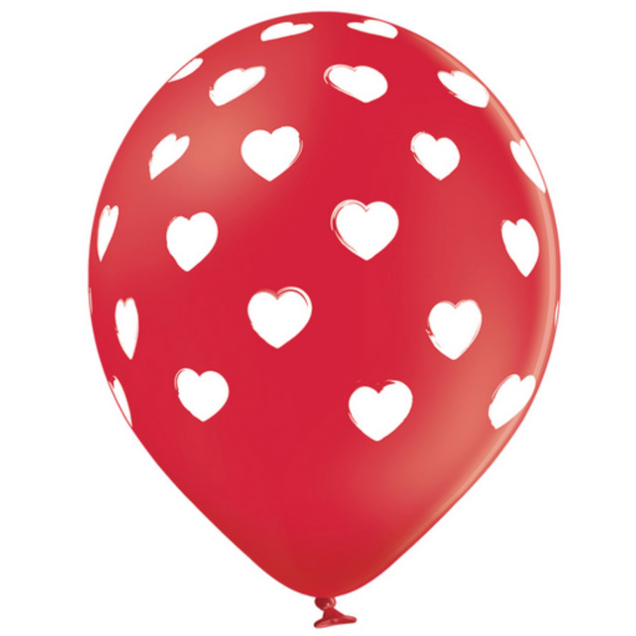 Latex blaðra - Hjörtu - 10 stk