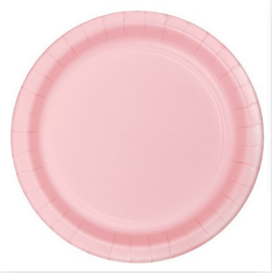 Pappadiskar - Ljósbleikur - 8 stykki