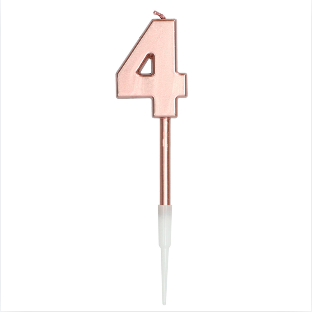 Kerti - Rose Gold metalic tölustafur - 4