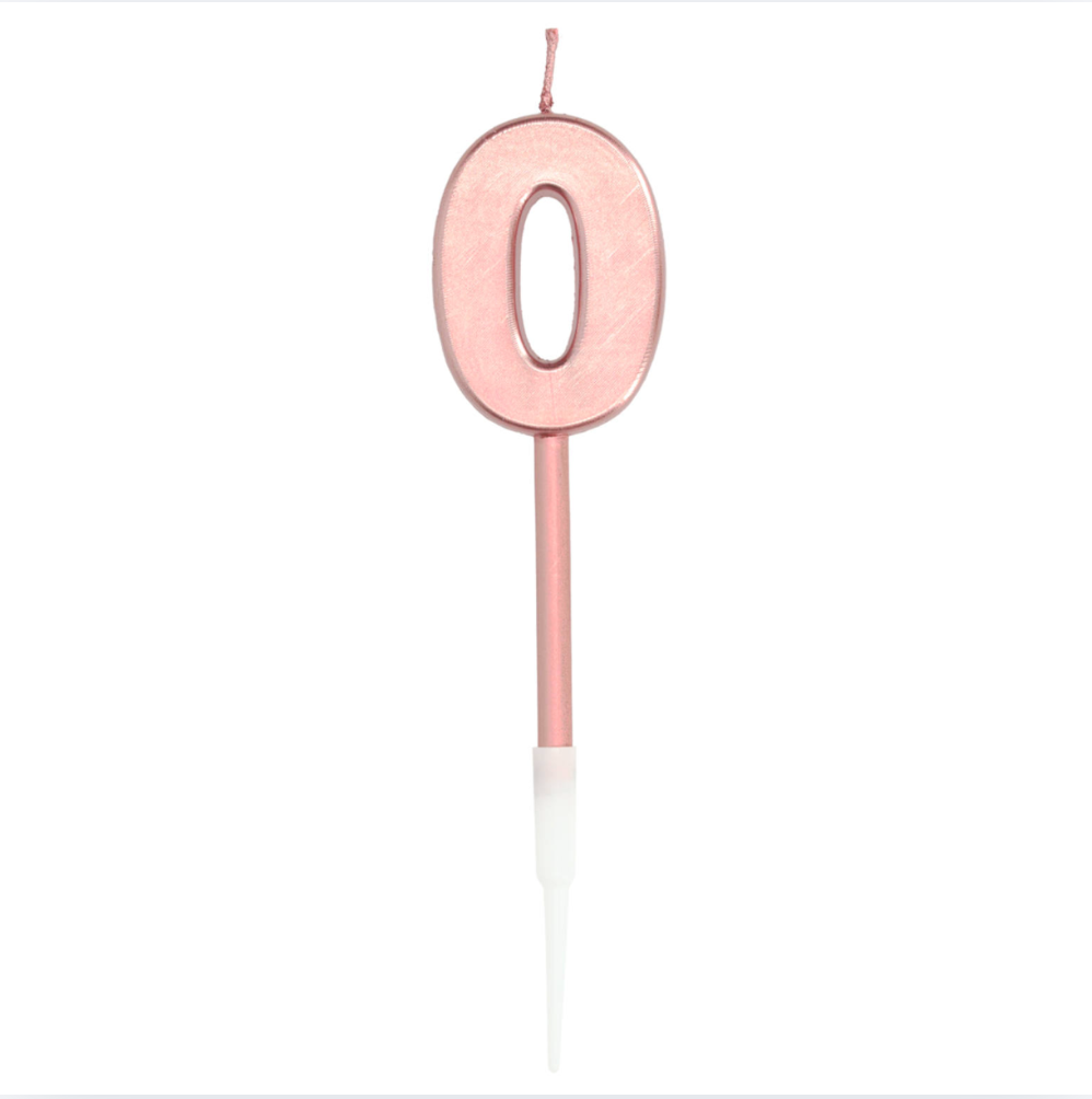 Kerti - Rose Gold metalic tölustafur - 0