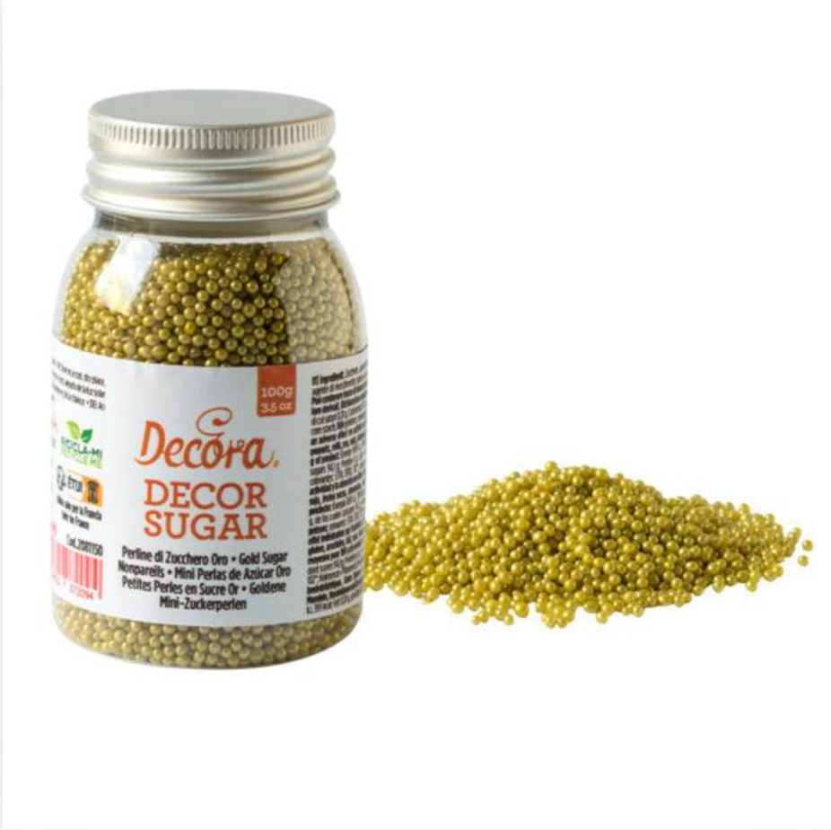 Sykurperlur - 100 g - Metallic Gull - ø2mm