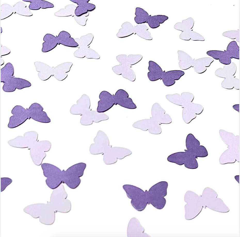 Confetti - Fjólublá fiðrildi - Pappír