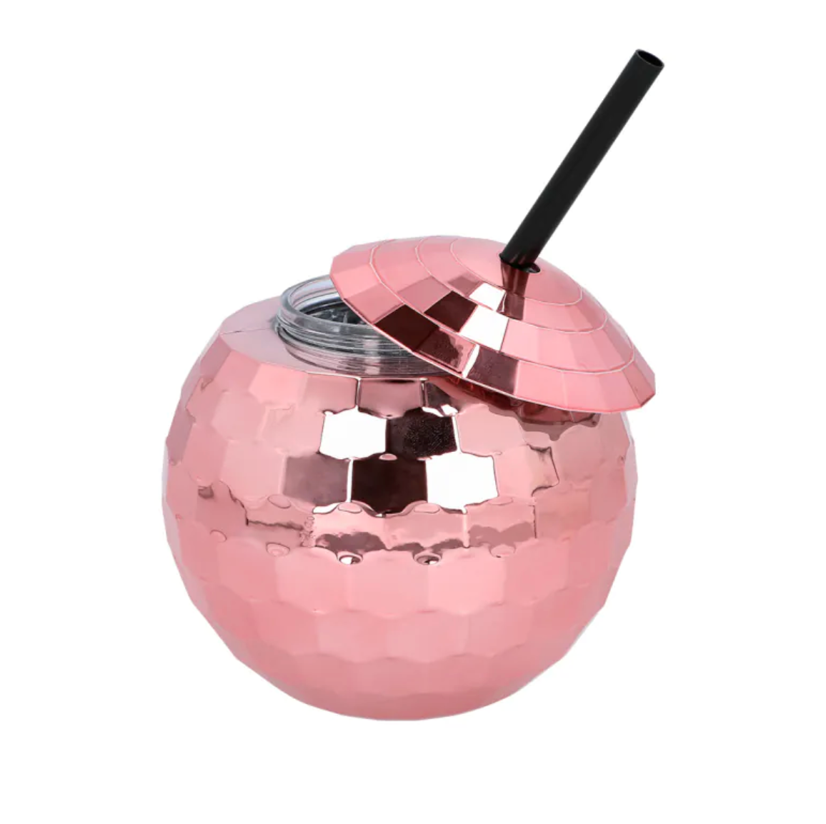 Glas - Diskókúla með röri - Rose gold - Ø 10 cm
