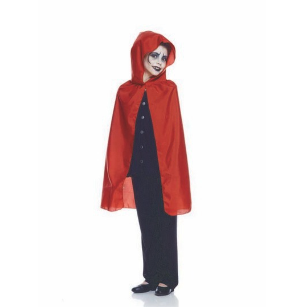Rauð skikkja með hettu – 70 cm