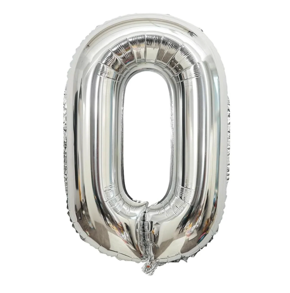 Álblaðra - Tölustafur - Silfur - 65 cm - 0