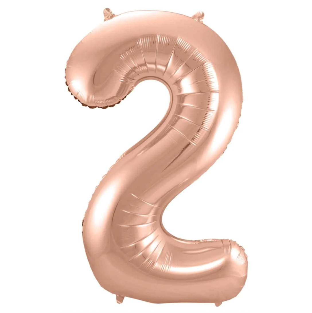 Álblaðra - Tölustafur - 2 - Rose gold - 86 cm