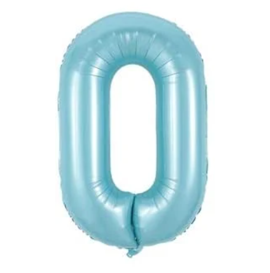 Álblaðra - Tölustafur - 0 - Ljósblár - 86 cm