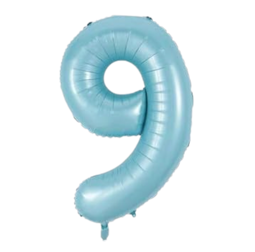Álblaðra - Tölustafur - 9 - Ljósblár - 86 cm