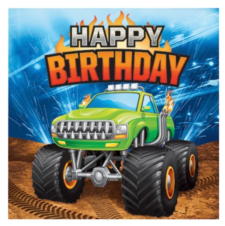 Servíettur - Monster truck - 16 stk