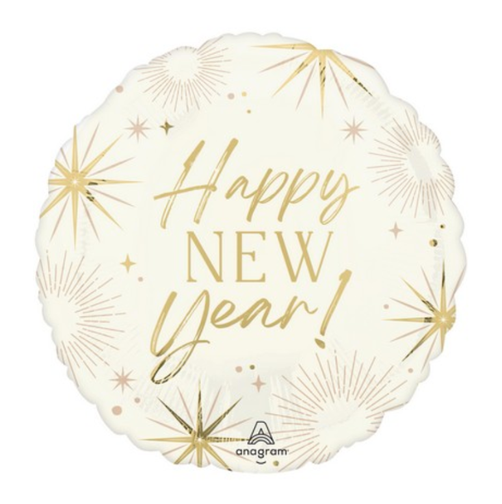 Álblaðra - Happy New Year - Kremhvít - 45 cm
