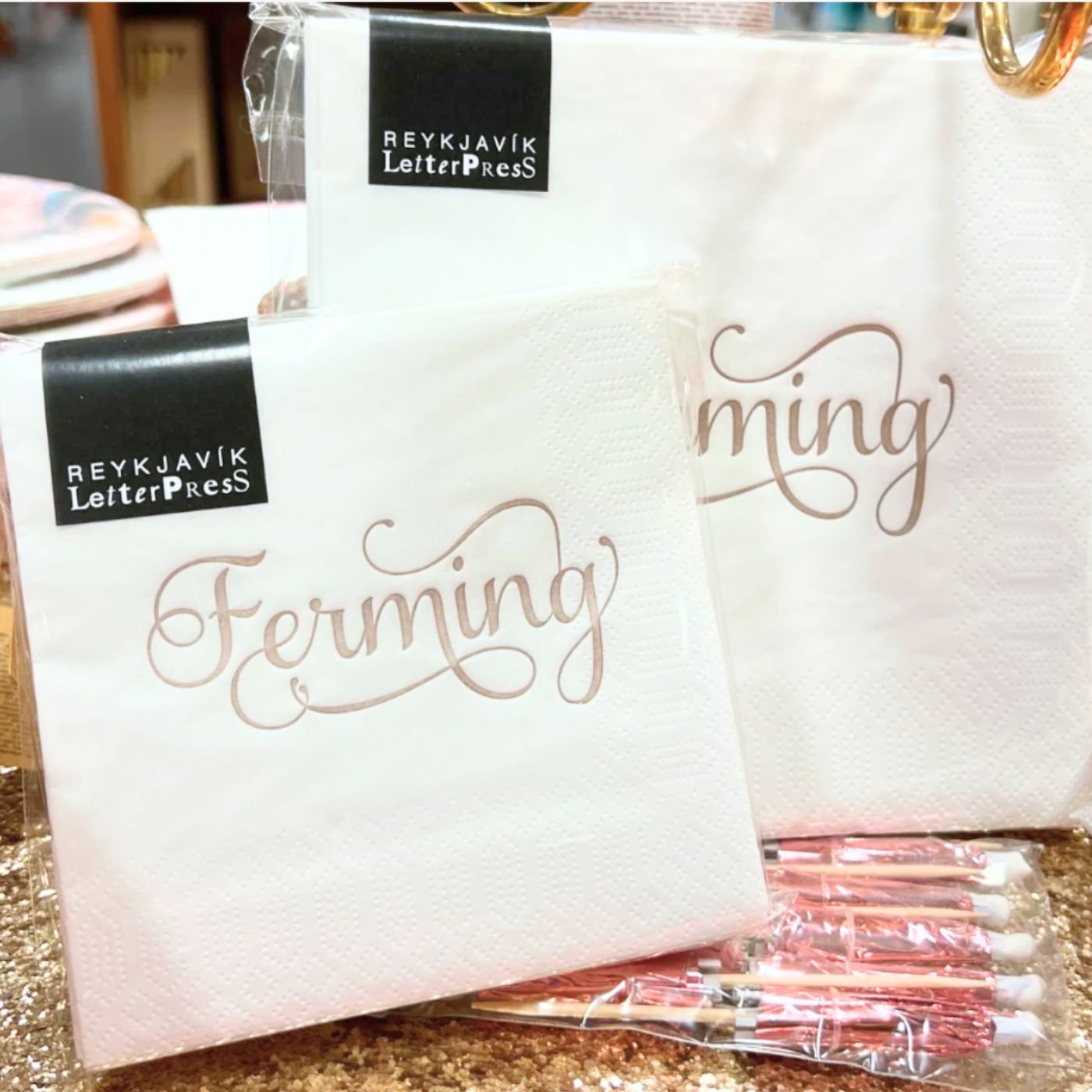 Servíettur - Ferming - Rose Gold - 33 x 33 cm - 20 stk