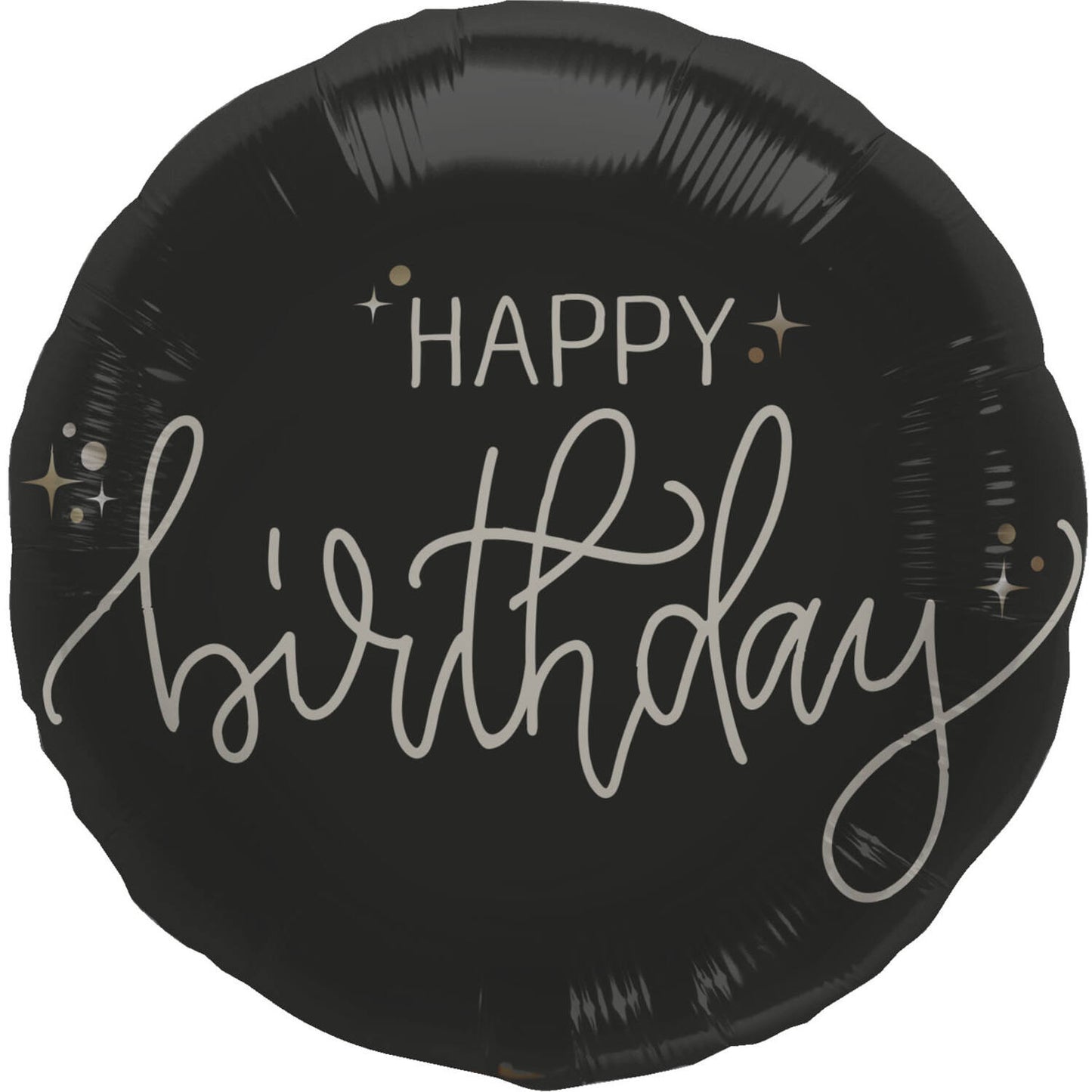 Álblaðra - Svört Happy Birthday - 45 cm