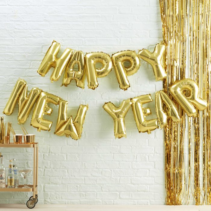 Blöðrulengja - Happy New Year - Gyllt