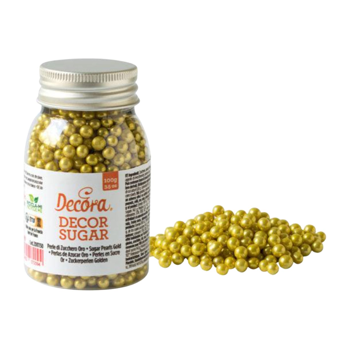 Sykurperlur - 100 g - Metallic Gull -  ø5mm