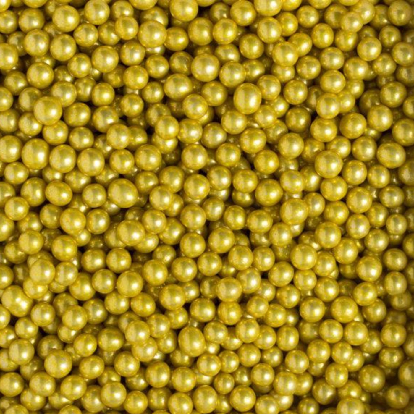 Sykurperlur - 100 g - Metallic Gull -  ø5mm